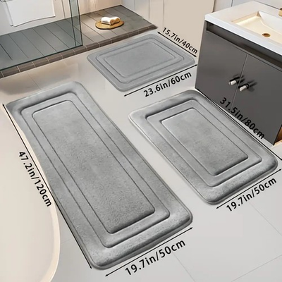 #ad #ad 3PCS Memory Foam Bathroom Rug Absorbent Bath Mat Set Small Large and Door Rug US $24.98