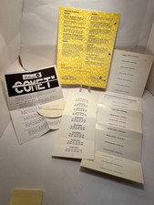 Comet Pinball Instruction Cards & System 9 Switch/Lamp Matrix Table