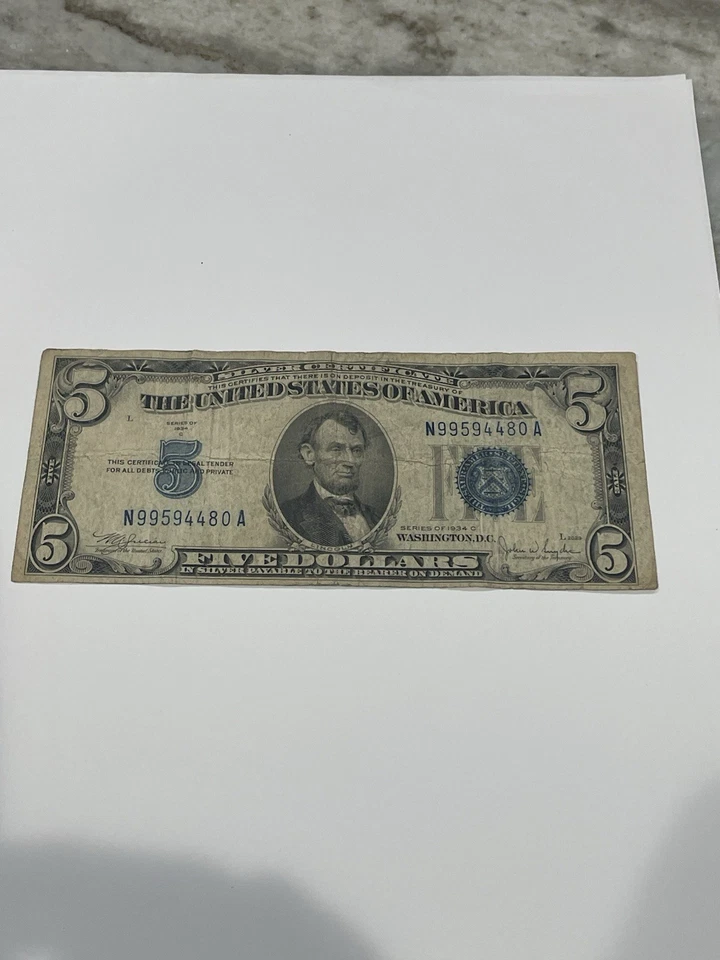 1934 C, 1950 A, 1950 D And 1953 Five Dollar Bills. 4 Total See Description. - Image 2 of 4