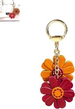 Leather Flower Keychains  Handmade Leather Key Ring Accessories,Bag Charm,Purs
