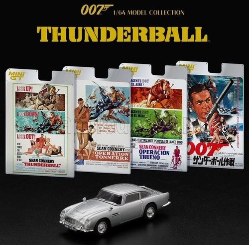 MODELLINO AUTO STATICO MINI GT ASTON MARTIN DB5 JAMES BOND THUNDERBALL 1965 1:64 - Foto 4 di 4