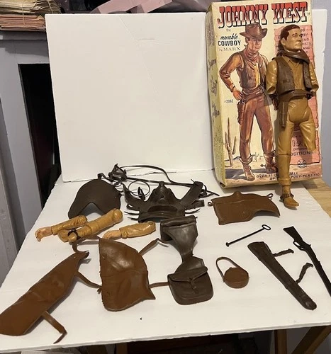 MARX  JOHNNY WEST FIGURE #2062 IN BOX WITH ACCESSORIES AND EQUIPMENT LIST