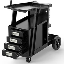 YESWELDER 2 Tier Welding Trolley with 4 Drawers