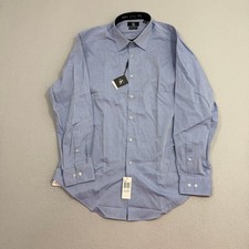 Calvin Klein Dress Shirt Slim Fit Blue White Stripe Long Sleeve Men's Large NEW