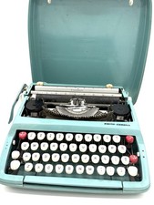 VTG MCM Smith Corona Portable Corsair Deluxe Typewriter SCM Turquoise thumbnail