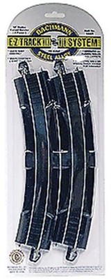 Bachmann HO Curved Track +Steel Rail & Black Roadbed E-Z Track 18in Radius 44429