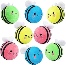 8 Pcs 3.15 Inches Stuffed Bees Plush Keychains Cartoon Toys for Baby Showers