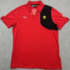 New Puma Scuderia Ferrari Race Polo Shirt Red Sz Large Racing Official