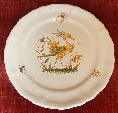 Decor Moustiers G F marked French Faience Hand Painted 7.5” Plate