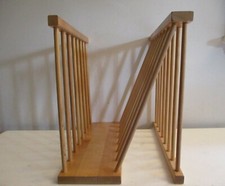 Vtg Midcentury Modern 24 Spindle Blond Birch Wood Lp Record Magazine Rack Stand