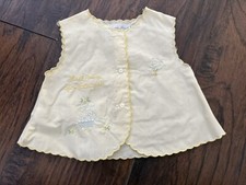 A Little Angel Baby Girl Top 0-3 Months Vintage Embroidered Yellow