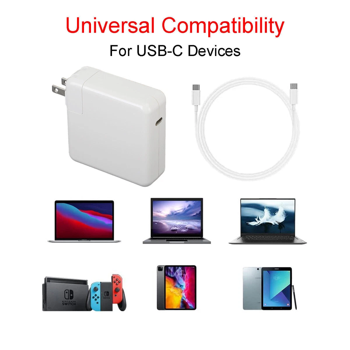 30W - 96W Type-C Power Adapter Charger for Apple Macbook Air Pro