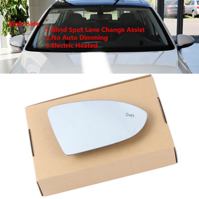 RH Mirror Glass Blind Spot Side Assist Heated Fit For Volkswagen Golf