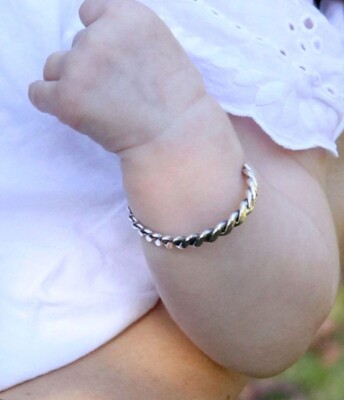 Haba Sterling Silver Twist Rope Bracelet Infant/Toddler