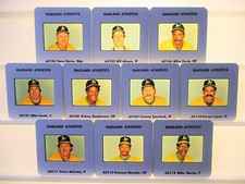 1983 MLB card / slide team set 10 Oakland A's Rickey Henderson Lopes Boros