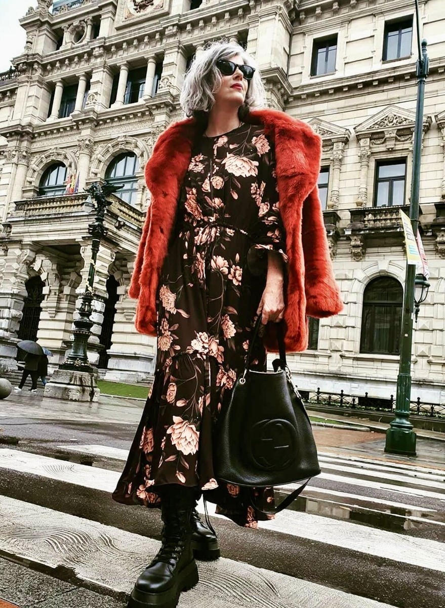 Johanna Ortiz x H&M Floral Crêped Ruffled Dark Brown Wild Roses