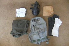 Used! US Military Issue M17 A1 Gas Mask with Bag, CBRN Filters, Gloves, Hood!!