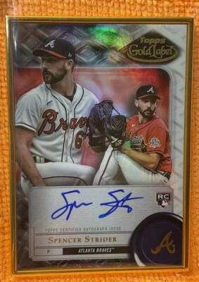Spencer Strider Rookie 2022 Topps Gold Label Framed Autograph RC Braves NR-MT