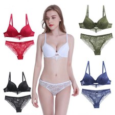 UK Vintage Lace Sexy Extreme Push up Bra Sets  Lingerie Underwear Set 32-40ABCD