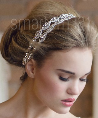 Art Deco Diamante Bridal Headpiece Headband Wedding Hair Tiara
