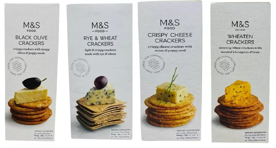 M&S Snacks Crackers Black Olive Rye & Wheat | Light & Crispy Box | M&S Food