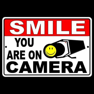 Smile You Are On Camera 8'' x 12'' Sign Metal warning video surveillance security