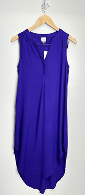 Cupio Dress Size Small Womens High Low Sleeveless V Neck Purple NWT