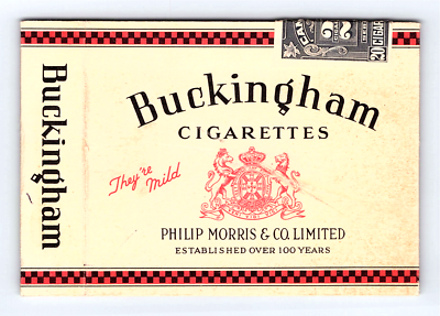 1930s Buckingham Canadian Cigarettes Sleeve For Pack NO BOX Phillip Morris  & Co
