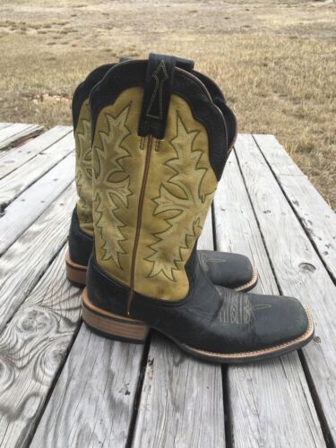 Ariat Sweetwater Black Green Leather Square Toe Cowboy Boots Size 7.5D 10008807 - Picture 2 of 18