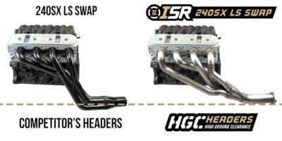 ISR Performance 1 3/4'' HGC High Ground Clearance LS Swap Header Kit 240sx New
