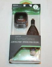 ReTrak PremierSeries 2.4 Amp Wall Charger Retractable Charge Sync Cable