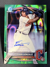 2025 Bowman Chrome 1st GREEN LAVA REFRACTOR AUTO Esteban Gonzalez 44/99