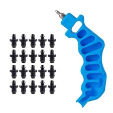 2-in-One Drip Irrigation Tubing Hole Punch with 20 pcs Plugs,Drip 1 Pcs-Blue