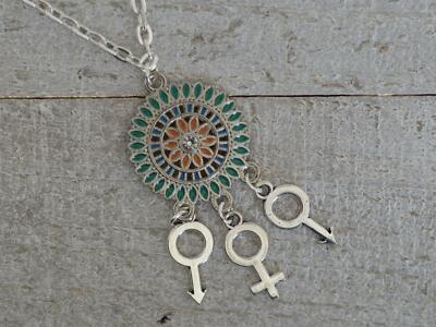 Hot Wife Pendant Necklace - Threesome Swingers MFM FMF HotWife Charm Necklace