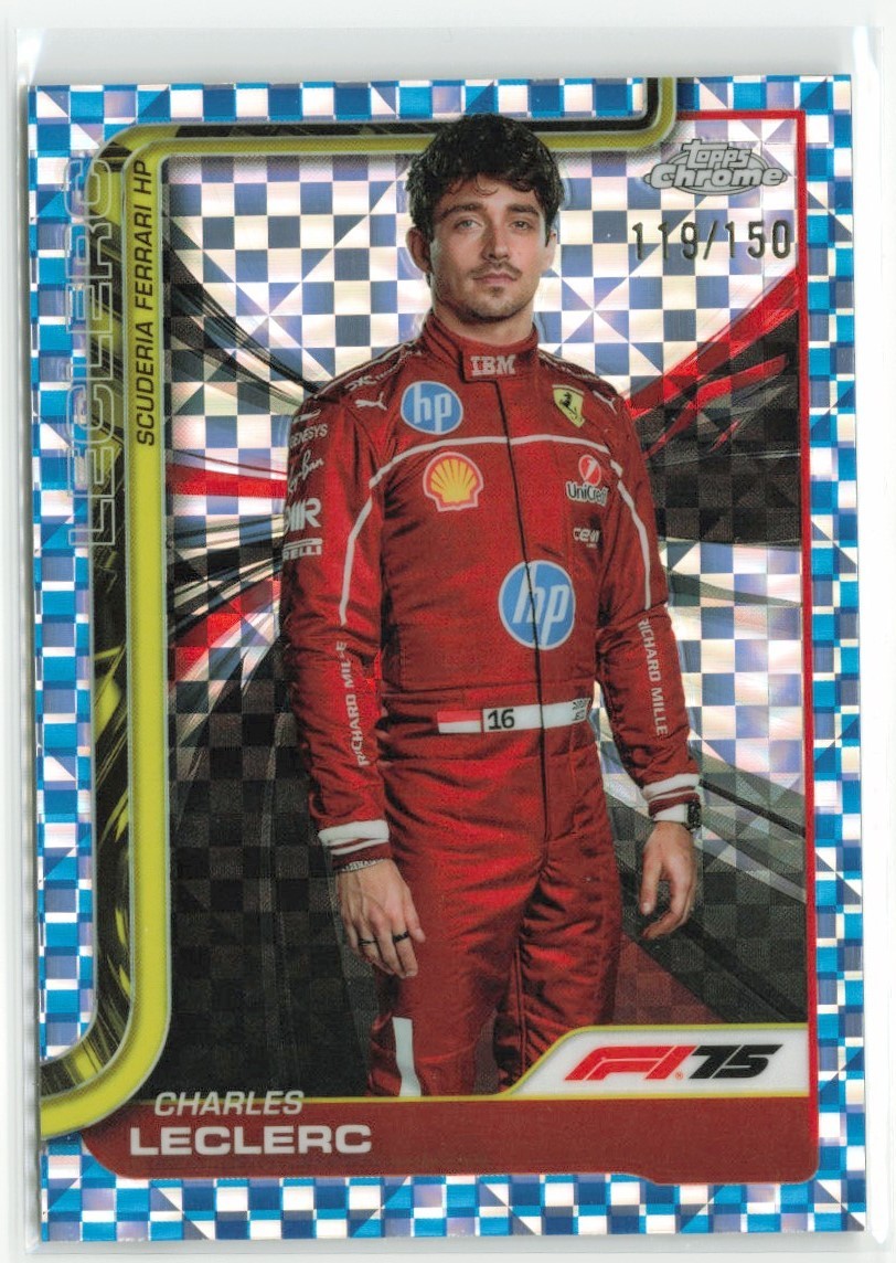 2025 Topps Chrome Formula 1 Charles Leclerc #3 Blue Checkered Flag /150