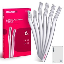 CAVEEM Dermaplane Razor for Women, 6 Count Pack of 1 , Semi-translucent Matt