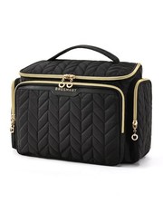 BAGSMART Travel Toiletry Bag, Large Wide-open Bag for Black