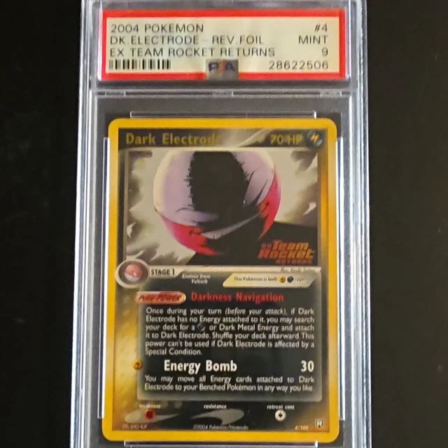 2004 EX Team Rocket Returns Dark Electrode Reverse Foil Stamped 4/109 PSA 9
