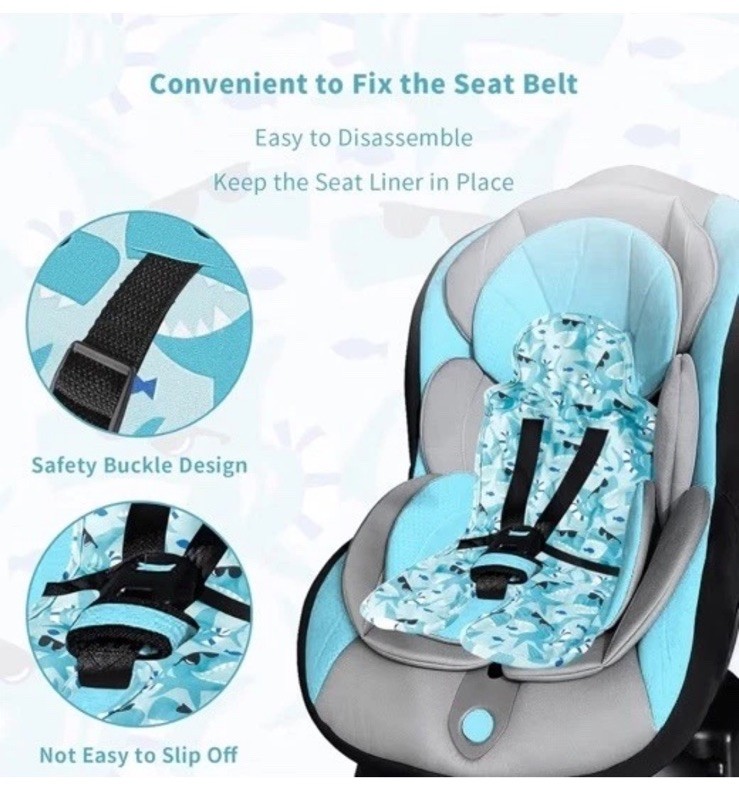 CAR SEAT COOLER PAD Gel Mat Baby Cushion for Stroller Dining Chair Sharks YINBLY