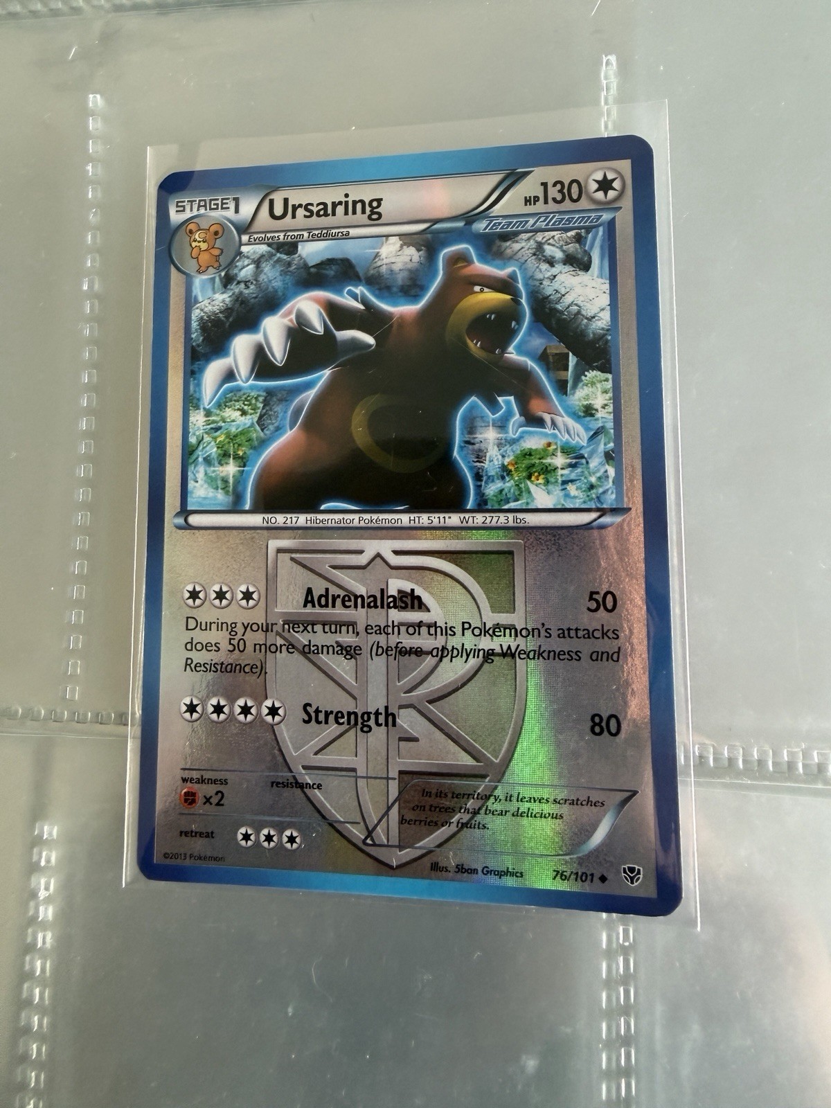 Ursaring Team Plasma 76/101 Plasma Blast Rev Holo LP 2007 Vintage Pokemon TCG