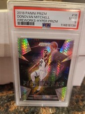 2018-19 Panini Prizm - Fireworks Donovan Mitchell #16 Hyper Prizm