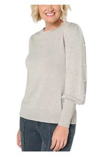 Belle by Kim Gravel Women's Class Sass Miss Pearl Sweater Heather Grey