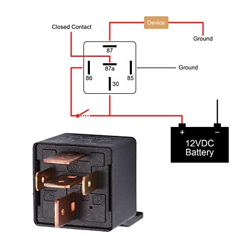 5 Packs Car Relay with Harness Truck Motor Heavy Duty 5-Pin 80A 12V On/Off - Picture 4 of 9