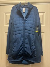 Tek Gear Women’s Hooded Mixed-Media Jacket – 401 BL Crayon – Size XL – NWT