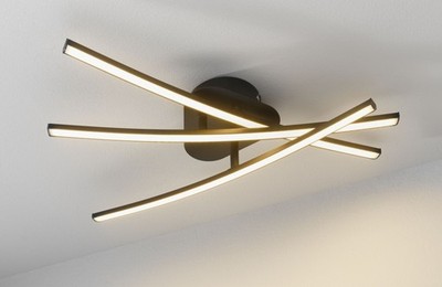 casa NOVA Deckenleuchte LED CROSS II BH 51x8.50 cm schwarz
