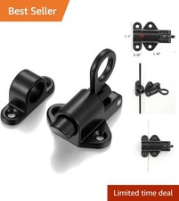 2 Pack Black Spring Door Locks - Automatic Aluminum Alloy Bolt Latch for Safety