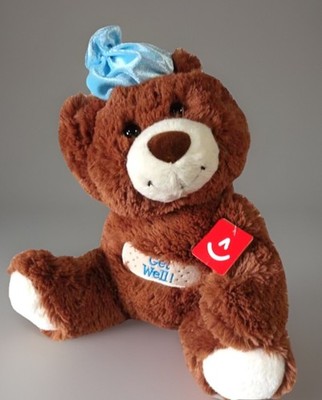 Aurora GET WELL TEDDY BEAR Gift Stuffed Animal 11'' Plush NWT