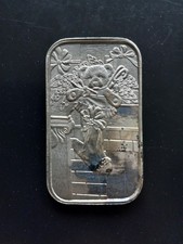 1 oz .999 Fine Silver Bar, 1995 Christmas Stocking Bear. Toned 85.00 per troy oz