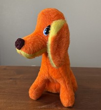 Rare MCM Vintage RUSHTON STAR CREATIONS Stuffed Animal Plush Dog Toy 13" Orange