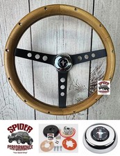 1965-1969 Mustang Wood Steering Wheel Pony 13 12 Walnut Black Spoke 1965-1969 Mustang Wood Steering Wheel Pony 13 12 Walnut Black Spoke